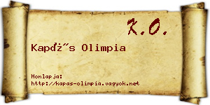 Kapás Olimpia névjegykártya